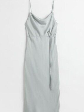 H&M Satin Slip Dress — Silvery Blue (Bridesmaid)